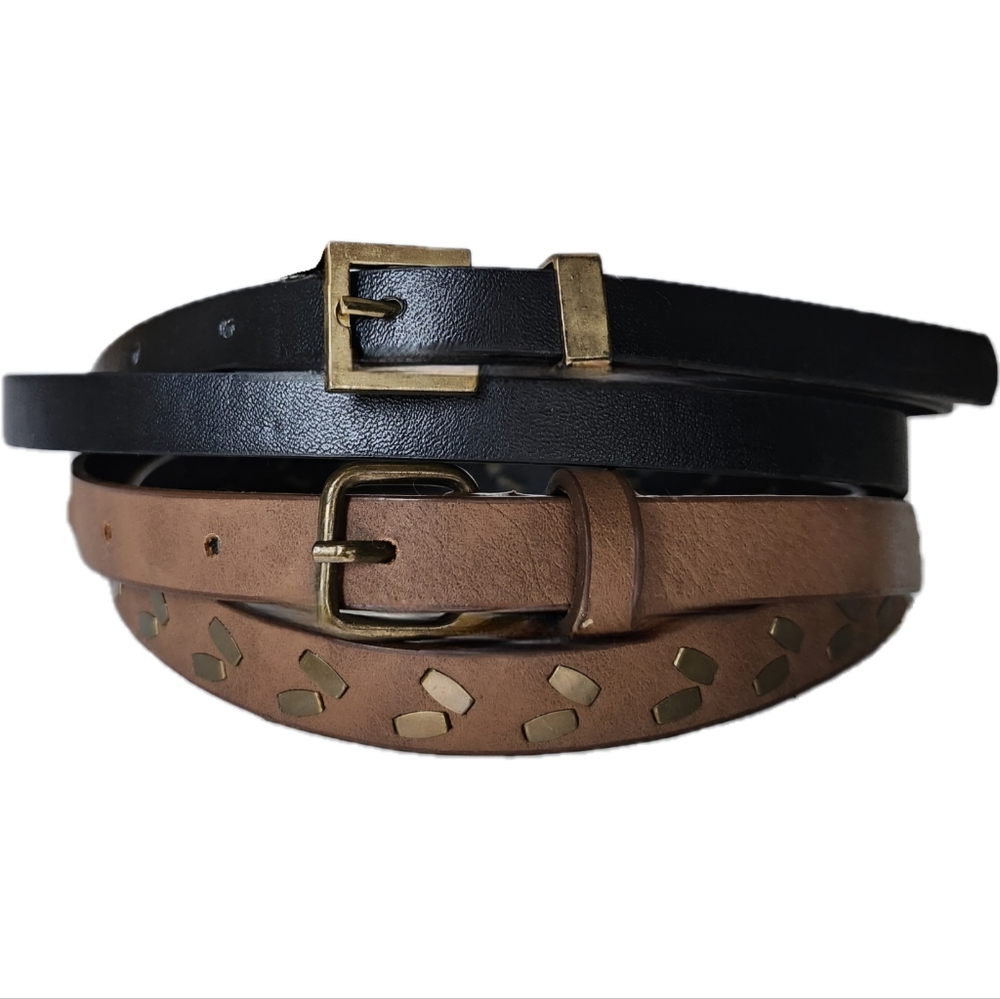 2 Vintage Skinny Fashion Belts